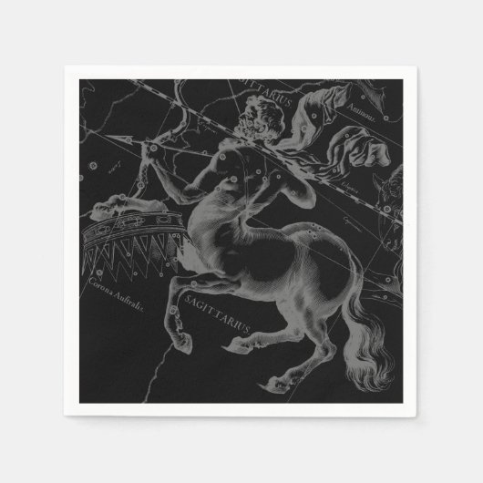 Sagittarius Constellation Classy Hevelius Engaving Serviette (Vorderseite)