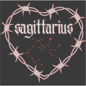 Sagittarius Constellation Gothic Barbed Wire Art Aufkleber (Vorderseite)