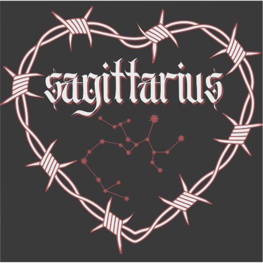 Sagittarius Constellation Gothic Barbed Wire Art Aufkleber (Vorderseite)