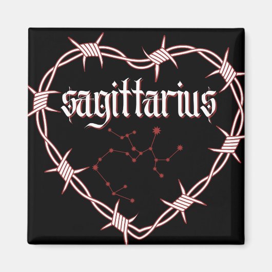 Sagittarius Constellation Gothic Barbed Wire Art Magnet (Vorne)