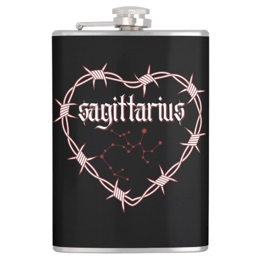 Sagittarius Constellation Gothic Dark Celestial Flachmann (Vorderseite)