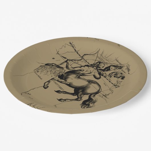 Sagittarius Constellation Hevelius1690 Nov22-Dec21 Pappteller (Schrägansicht)