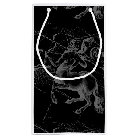 Sagittarius Constellation Hevelius 1690 auf schwar Kleine Geschenktüte (Rückseite)