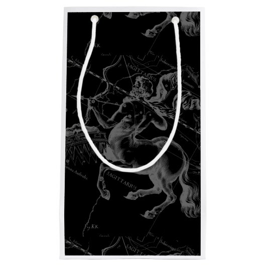 Sagittarius Constellation Hevelius 1690 auf schwar Kleine Geschenktüte (Vorderseite)