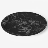 Sagittarius Constellation Hevelius 1690 auf schwar Pappteller (Schrägansicht)