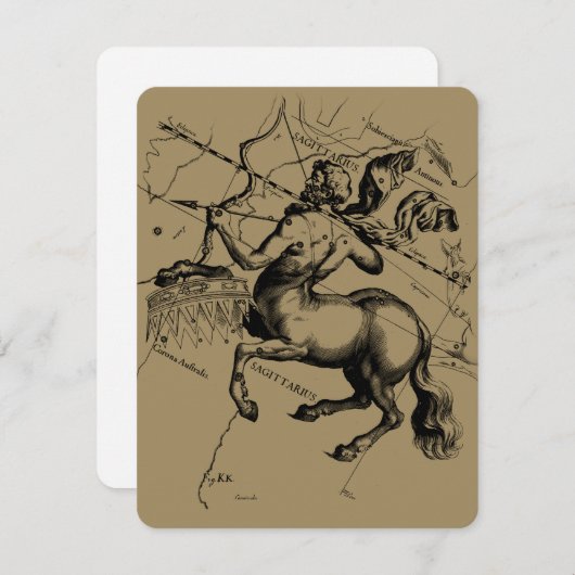 Sagittarius Constellation Hevelius 1690 Gravur (Vorne/Hinten)