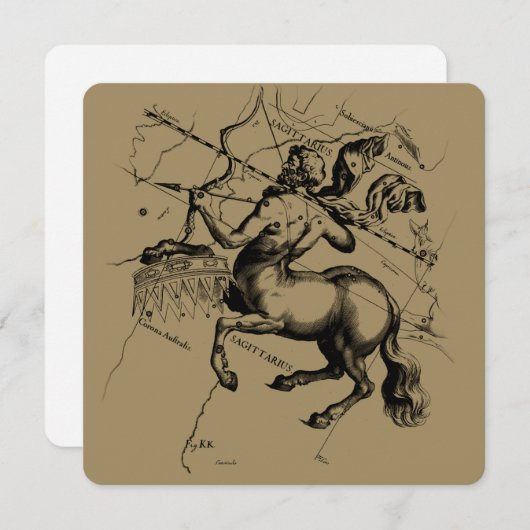 Sagittarius Constellation Hevelius 1690 Gravur (Vorne/Hinten)