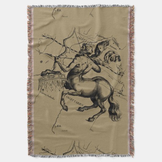 Sagittarius Constellation Hevelius 1690 Gravur Decke (Vorderseite Vertikal)