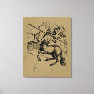 Sagittarius Constellation Hevelius 1690 Gravur Leinwanddruck
