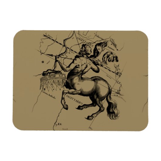 Sagittarius Constellation Hevelius 1690 Gravur Magnet (Horizontal)