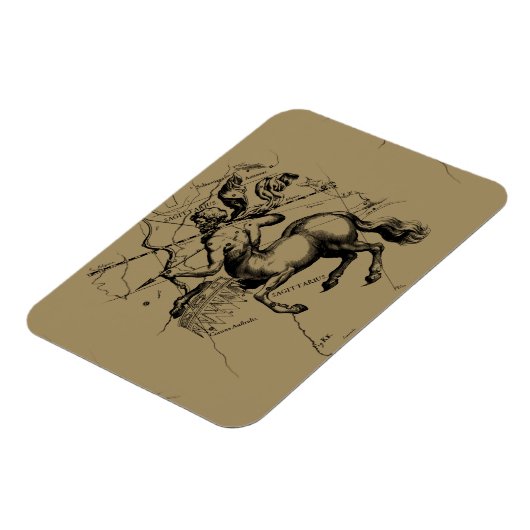 Sagittarius Constellation Hevelius 1690 Gravur Magnet (Linke Seite)