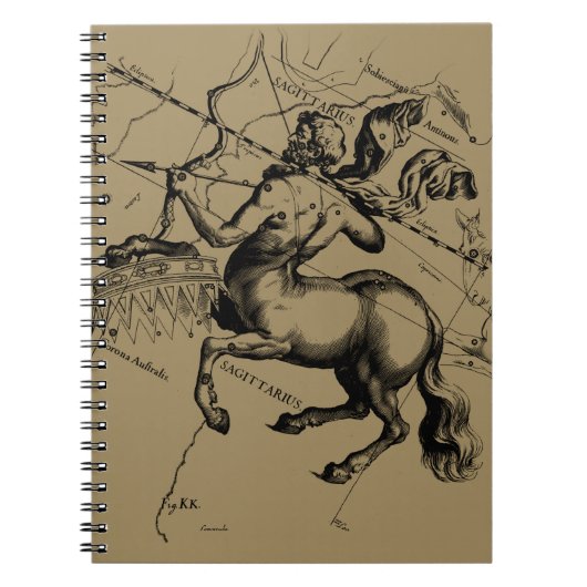 Sagittarius Constellation Hevelius 1690 Gravur Notizblock (Vorderseite)