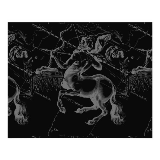 Sagittarius Constellation Hevelius circa 1690 Fotodruck (Vorne)