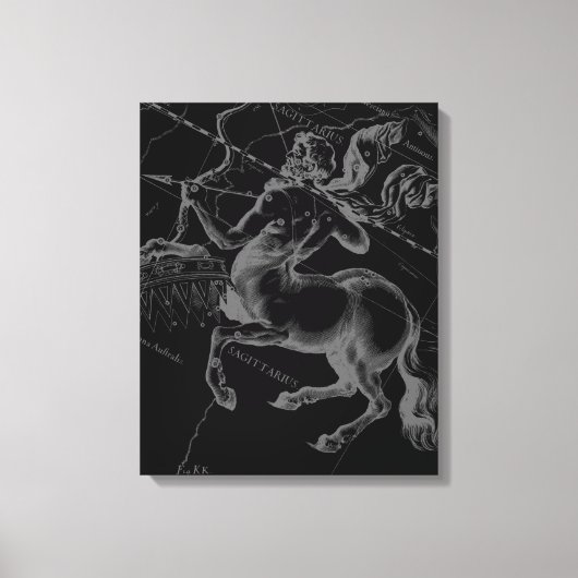 Sagittarius Constellation Hevelius circa 1690 Leinwanddruck (Vorderseite)