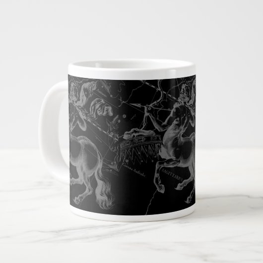 Sagittarius Constellation Hevelius Karte auf Schwa Jumbo-Tasse (Vorderseite Links)