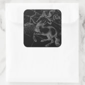 Sagittarius Constellation Hevelius Karte auf Schwa Quadratischer Aufkleber (Tasche)
