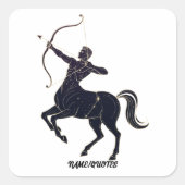 Sagittarius Constellation Line Art – Cosmic Zodiac Quadratischer Aufkleber (Vorderseite)