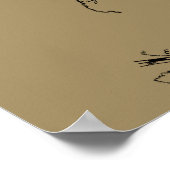 Sagittarius Constellation Map Graving Hevelius Poster (Ecke)