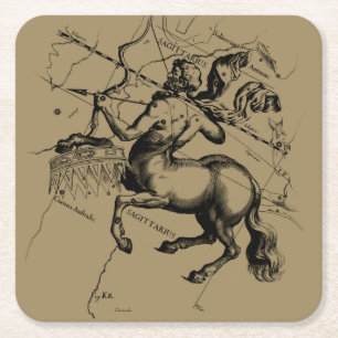 Sagittarius Constellation Map Hevelius 1690 Rechteckiger Pappuntersetzer