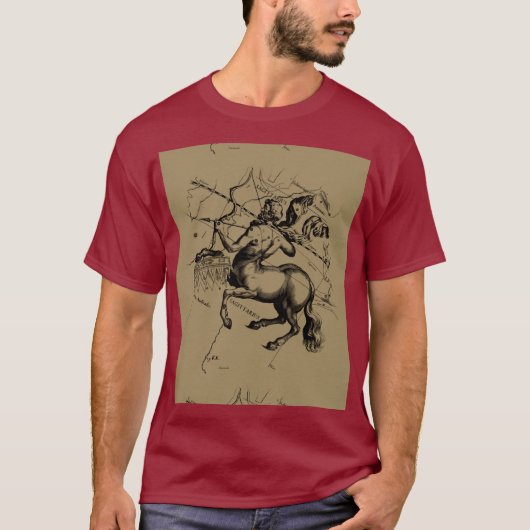 Sagittarius Constellation Map Hevelius 1690 T-Shirt (Vorderseite)