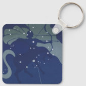 Sagittarius Constellation Vintage Zodiakastasenie Schlüsselanhänger (Rückseite)