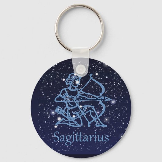 Sagittarius Constellation & Zodiac Sign with Stars Schlüsselanhänger (Vorderseite)
