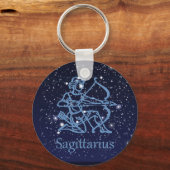 Sagittarius Constellation & Zodiac Sign with Stars Schlüsselanhänger (Vorderseite)
