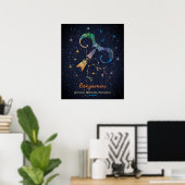 Sagittarius Constellation Zodiac Watercolor Galaxy Poster (Heimbüro)