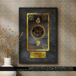 Sagittarius Dark Zodiac Astrologie: Schwarzer Gold Poster