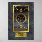 Sagittarius Dark Zodiac Astrologie: Schwarzer Gold Poster (Vorne)