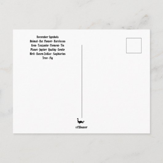 Sagittarius Dezember Geburtsmonat POSTCARD Postkarte (Rückseite)