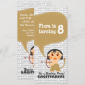 Sagittarius Einladung Geburtstagsparty (Vorne/Hinten)