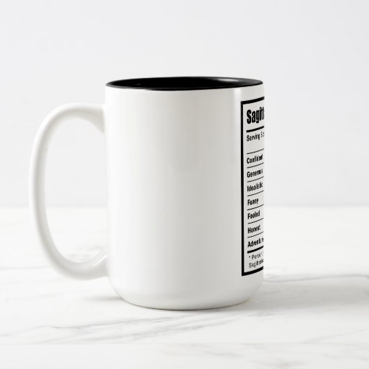 Sagittarius Ernährungsdaten Zweifarbige Tasse (Links)