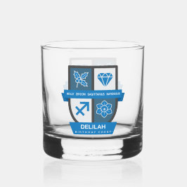 Sagittarius Geburtstags-Wappen™ 1.-21. Dezember Whiskyglas