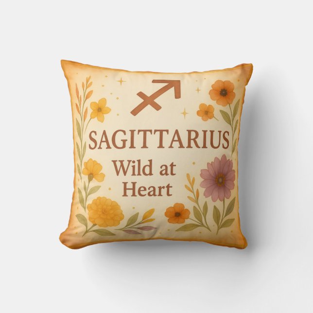Sagittarius Gift Pillow – Wild at Heart Astrology  Kissen (Vorderseite)