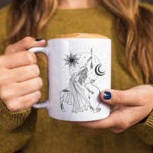 Sagittarius Girl 15oz Black Rim Tasse