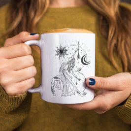 Sagittarius Girl 15oz Black Rim Tasse