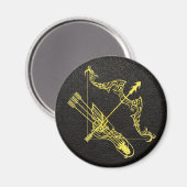 Sagittarius Gold auf Leder Magnet (Vorderseite/Rückseite)