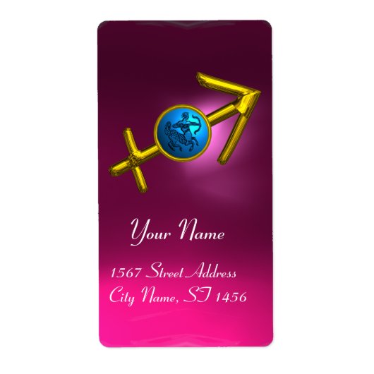 SAGITTARIUS GOLD BLUE ZODIAC GEBURTSTAG Rosa (Vorne)