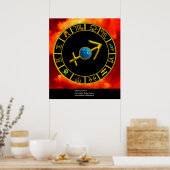 SAGITTARIUS/GOLD ZODIAC SIGNS CIRCLE, Astrologie Poster (Küche)