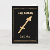 Sagittarius goldene Astrologie zodiac Happy Birthd Karte (Vorderseite)
