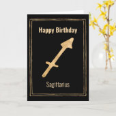 Sagittarius goldene Astrologie zodiac Happy Birthd Karte (Gelbe Blume)