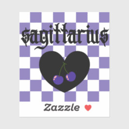 Sagittarius Gothic Aesthetic Checkered Cherry Art Aufkleber