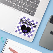 Sagittarius Gothic Aesthetic Checkered Cherry Art Aufkleber (Laptop mit iPhone)