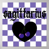 Sagittarius Gothic Aesthetic Checkered Cherry Art Poster (Vorne)