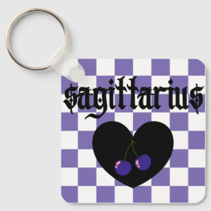 Sagittarius Gothic Aesthetic Checkered Cherry Art Schlüsselanhänger