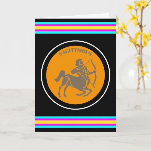 Sagittarius Grußkarte Karte (Gelbe Blume)