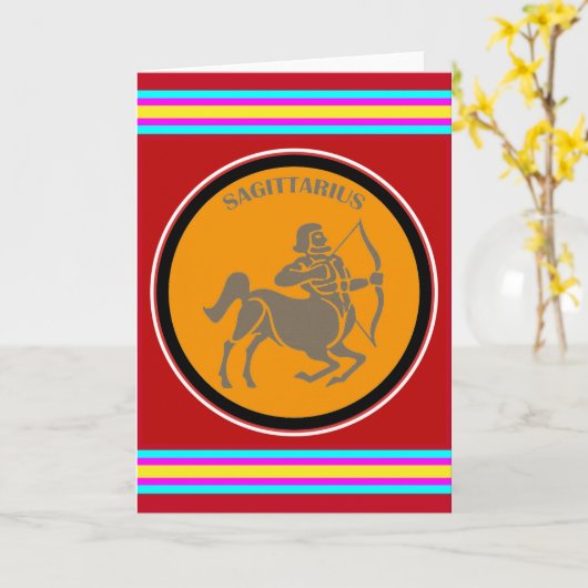 Sagittarius Grußkarte Karte (Gelbe Blume)