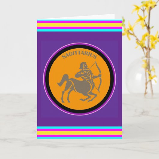 Sagittarius Grußkarte Karte (Gelbe Blume)
