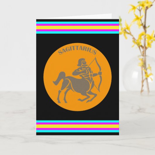 Sagittarius Grußkarte Karte (Gelbe Blume)